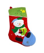 Supree Creations  Snowman Applique Felt Fleece Christmas Stocking 18” Ki... - £14.97 GBP