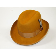 Men Bruno Capelo Dress Formal Hat Australian Wool Homburg Godfather GF114 Gold image 2