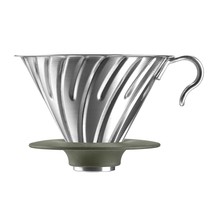 HARIO O-VDM-02-HSV V60 Metal Dripper, For 1-4 Cups, Silver, Made in Japan - £34.78 GBP