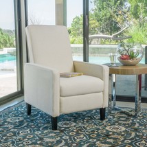 Minimalist Beige Fabric Push Back Recliner - $245.99