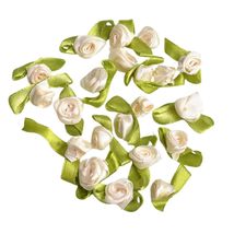 100pcs. Cream Mini Rosette Flowers - £6.28 GBP