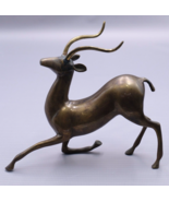 MCM Bronze Brass Gazelle Antelope Impala Deer Statue curved Antlers - £146.40 GBP