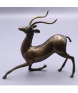 MCM Bronze Brass Gazelle Antelope Impala Deer Statue curved Antlers - $3,543.63 MXN