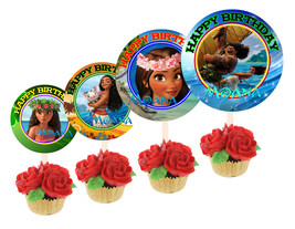 12 Moana Inspired Party Picks, Cupcake Picks, Cupcake Toppers Set #1 - $12.99