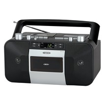 Jensen MCR-1500 Silver Modern Retro Music System Portable CD/MP3 Cassette Player - £135.42 GBP