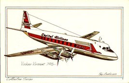 Vintage POSTCARD-CAPITOL Airlines Vickers Viscount 745 Collectors Series BK30 - £3.89 GBP