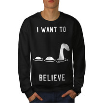 Wellcoda Loch Ness Mens Sweatshirt, Want To Believe Casual Pullover Jumper - £24.11 GBP+