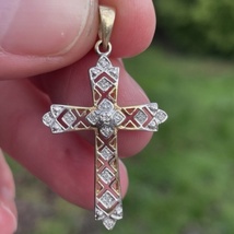 9ct Gold Diamond Cross Pendant 2 Grams - $589.65