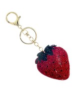 Bling Strawberry Crystal Keychain Keyring Bag Charm - $18.82 CAD