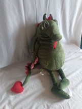 Ikea Plush 24&quot; Flygdrake Dragon Stuffed Animal Pillow Green Dinosaur Mon... - £15.00 GBP