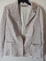 Croft &amp; Barrow Jacket Texture Tan Size M Textured Abstract Design Blazer - £15.56 GBP