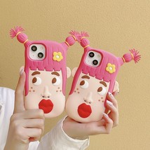 Phone Cases Ugly Pigtailed Girl Classic Cartoon  Long stockings - $18.00