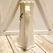 Vintage Signed Art Pottery Hand painted 3D Floral Applique Pitcher Vase  - £8.92 GBP