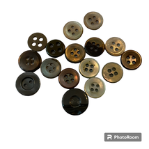 Abalone Shell Buttons 2 and 4 Holes Natural Round Sewing Lot of 16 Doll ... - $9.87