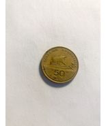 1988 Greece 50 Drachmai Coin Ancient Trireme Ship Homer Collectible - $38.70 MXN