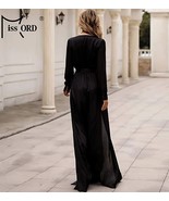 Miss Ord Femmes V Profond Manches Longues Haut Split Ceinture T Maxi Par... - $842.88 MXN