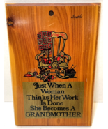 Vintage Souvenir Wooden Wall Plaque Grandmother Novelty Seattle 5 x 7 in... - £10.82 GBP