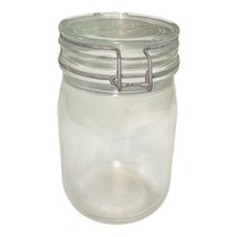 Le Parfait Super Jar 7" Tall Wire Bail Glass Canister France 3.5" Base Vtg Quart image 4