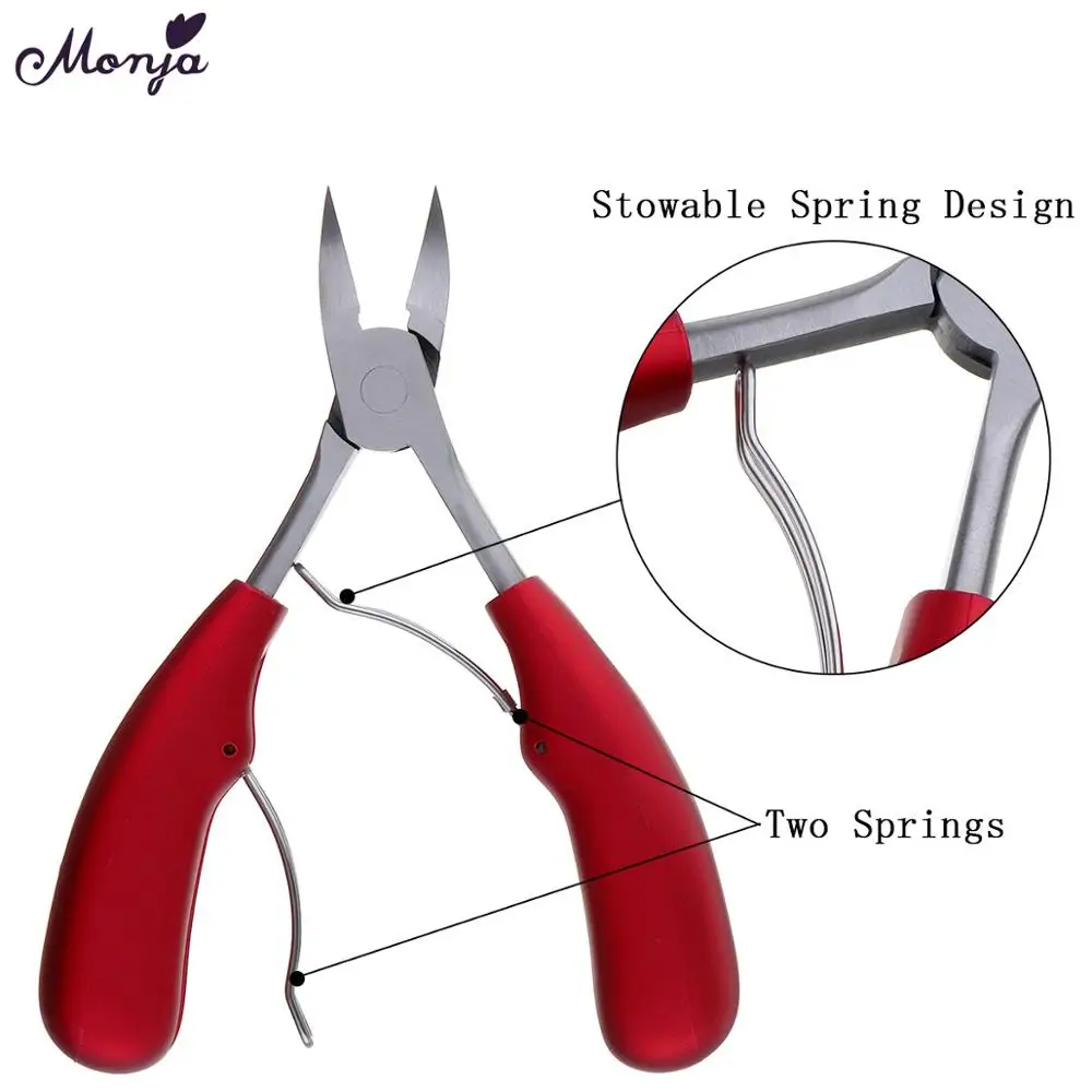 Sporting Monja Nail Art Stainless Steel Twill Handle Cuticle Nipper Cutter Dead  - £23.51 GBP