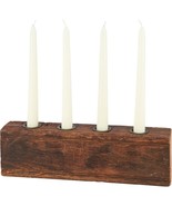 2 Primitive new Candle Holders in Distressed Wood - SALE - $57.44 CAD