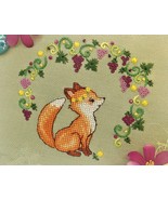 Fox Cross Stitch grapes pattern pdf - Woodland cross stitch little fox c... - £4.22 GBP