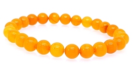 Natural Butterscotch Amber Bracelet / Round Amber Beads / Certified Balt... - £59.11 GBP