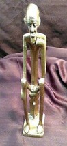 Old African Art Brass Bronze Sculpture Man Statue Africa Male Figure Fig... - $84.66 CAD