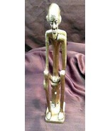 Old African Art Brass Bronze Sculpture Man Statue Africa Male Figure Fig... - $61.75