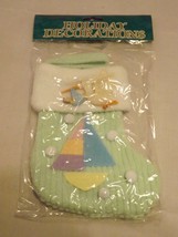 Commodore Fabric Ornament - NEW - Baby Green Christmas Stocking Ornament - £4.84 GBP