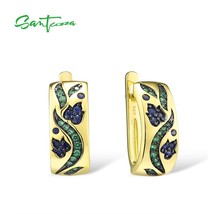SANTUZZA Silver Earrings For Women Authentic 925 Sterling Silver Gold Color Eleg - £39.44 GBP