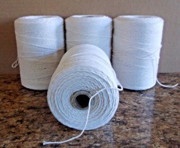 4 Natural Spools 8/4 Poly/Cotton Loom Weaving Rag Rug Carpet Warp Yarn S... - $39.59