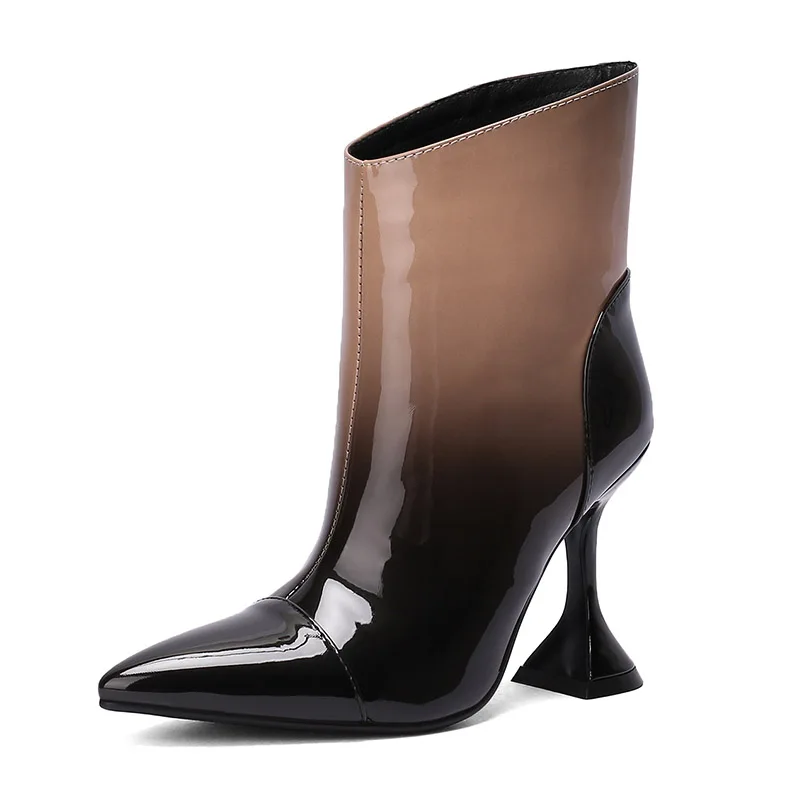 Phoentin  Patent Leather high heel boots for women 2024 Winter Party pointed Ank - £106.81 GBP