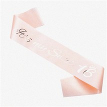 Rose Gold Sweet 16&#39; Celebration Sash - Glamorous Soft Sash with Rose F L... - £14.62 GBP