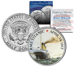 RMS Titanic Ship &quot;100th Anniversary&quot; Official JFK Kennedy Half Dollar US - £6.81 GBP