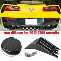 4PCS Rear Bumper Lower Air Diffuser Fins For 14-20 Corvette C7 Carbon Fiber Look - £37.61 GBP