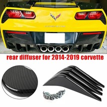 4PCS Rear Bumper Lower Air Diffuser Fins For 14-20 Corvette C7 Carbon Fiber Look - £37.63 GBP