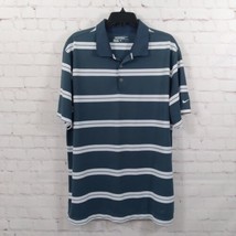 Nike Shirt Mens XL Blue Gray Striped Short Sleeve Polo Casual - £15.71 GBP