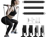 Pilates Bar Kit With Resistance Bands, Exercise Fitness Equipment For Wo... - $45.59