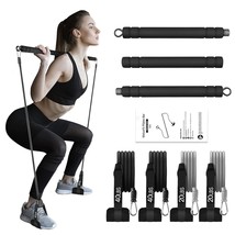 Pilates Bar Kit With Resistance Bands, Exercise Fitness Equipment For Wo... - $47.99