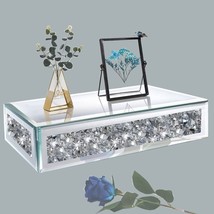 Tacidon Floating Wall Shelf Mirrored .Glamorous Crushed Diamond, 15”X6”X3” - £35.96 GBP