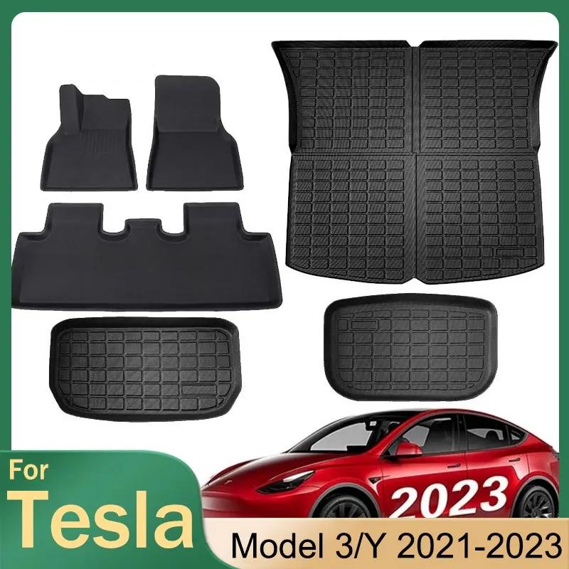 For Tesla Model 3 Y Floor Mat Cargo Liner Car Anti-dirty Pad Trunk Mats - £139.76 GBP+