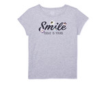 Wonder Nation Girls Short Sleeve Embellished T-Shirt, Grey Size XL(14-16... - $13.85