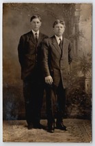 Echo MN Handsome Young Men RPPC Knut Hustad &amp; Brother Family Photo Postcard AA3 - £11.70 GBP