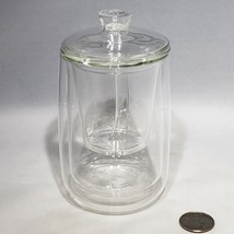 Clear Glass Double Wall Tea Mug Cup Glass Tea Infuser Glass Lid 12 fl oz EUC - £20.73 GBP