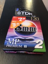 TDK 120MP 8mm 120 Minute Premium Camcorder Video Tapes Pack Of 2 New &amp; S... - $5.90