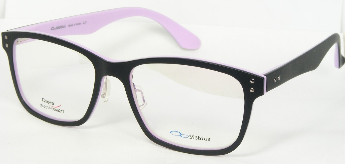 Grüne Mobius 2011 C.7 Matt Schwarz / Lilac Einzigartige Brille 54-18-145mm - $155.56