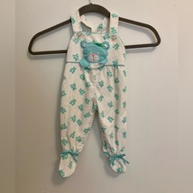 VTG Tiny Tots Teddy Bear Overalls jump suit Corduroy Bib Footsie Sleep 6... - £15.18 GBP