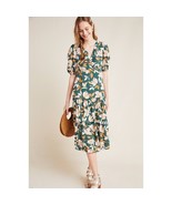 Gal Meets Glam Womens Tiered Midi Dress Tegan Floral Ruched Puff Sleeve ... - £49.57 GBP