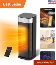 Whisper-Quiet 1500W Space Heater for Efficient Heating - 5 Modes, Remote... - $74.99