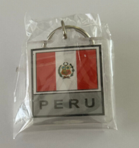 Peru Key Chain Country Flag Plastic 2 Sided Key Ring - $4.95